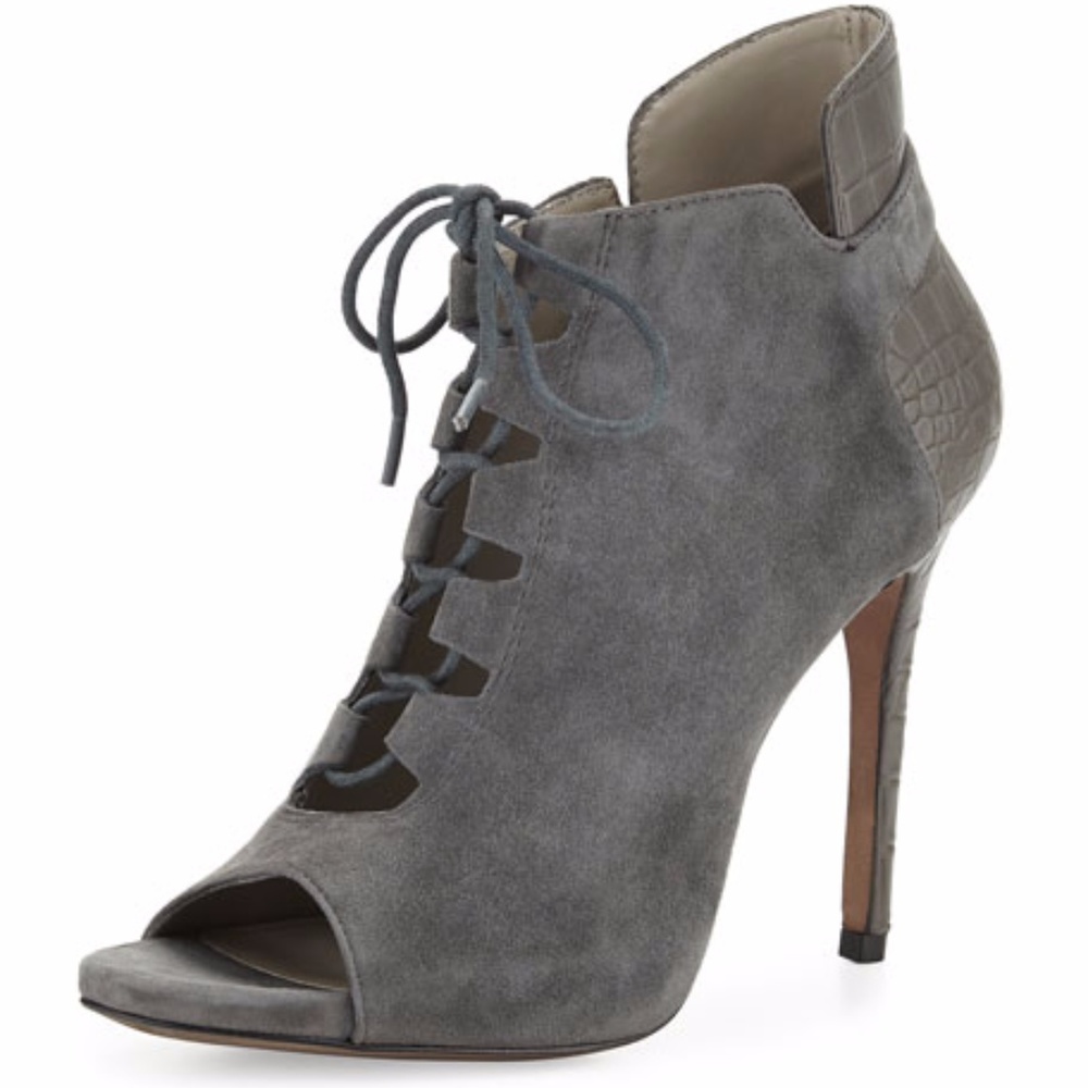 Gray lace up heels from Pour La Victoire